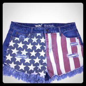 Mossimo Denim High Rise Short Short American Flag